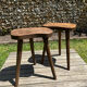 Pair of vintage farmhouse stools in solid oak