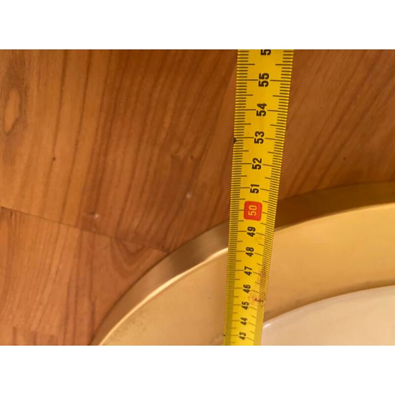 1990s Italian Venetian White and Gold Murano Glass Style Coffee Table