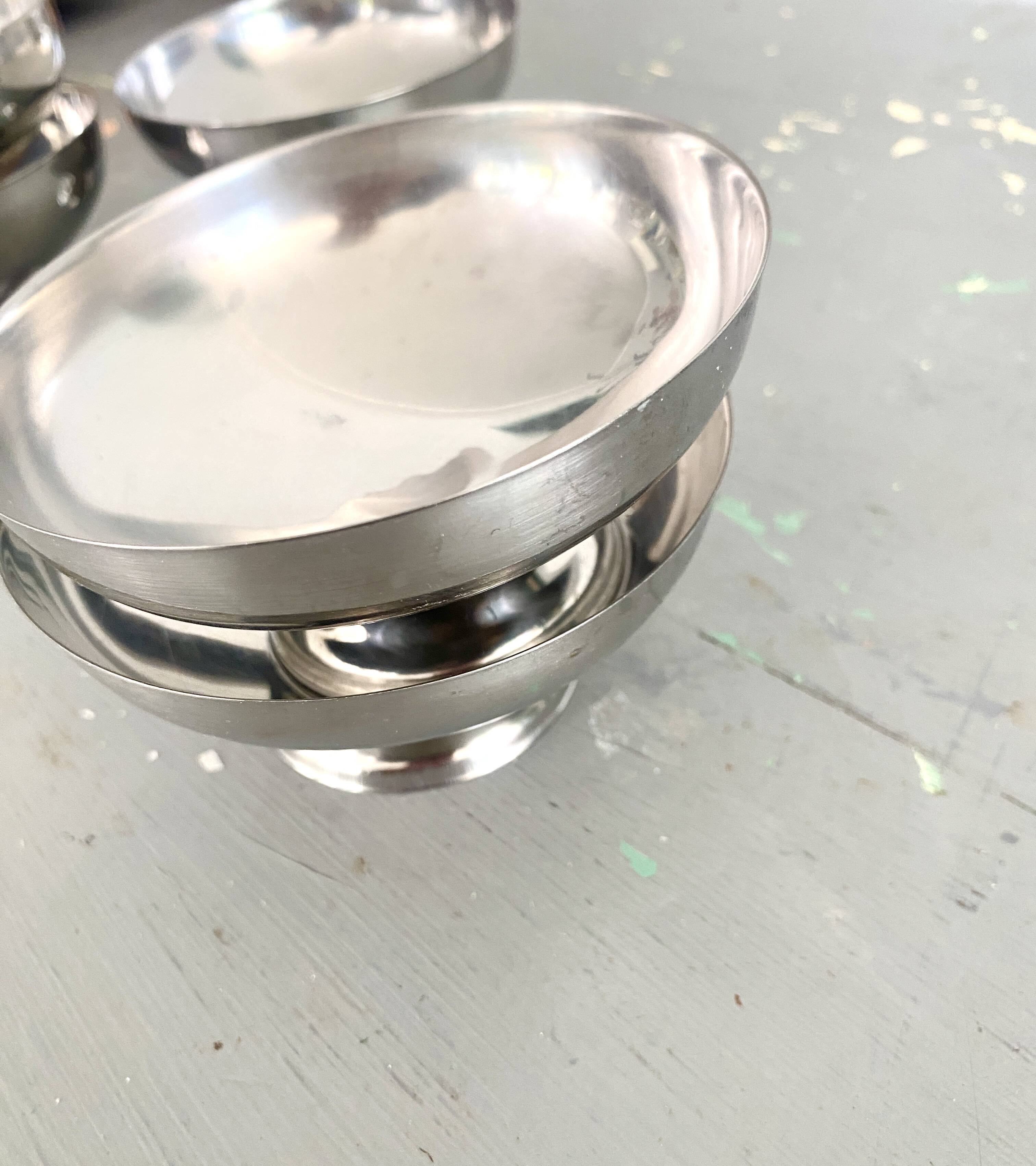 Stainless steel ice cream cup set