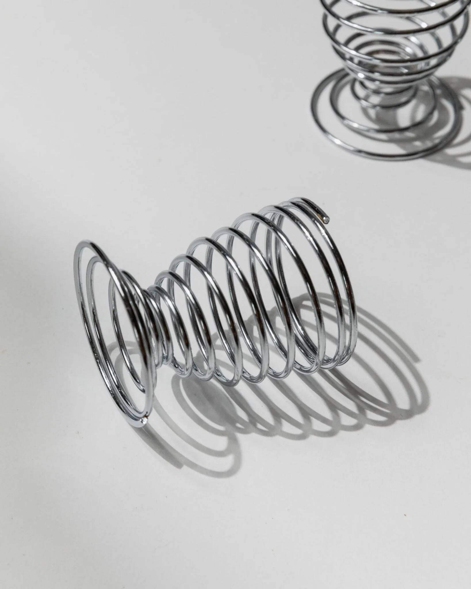 Lot de 6 coquetiers vintage - spirale en métal chromé, design Space Age intemporel, Italie années 1970 - idée cadeau, décoration de table rétro et élégante