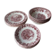 Set plates, cups and cups white and pink, english dishes