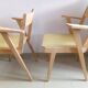 Pair of vintage 1950 sandblasted bridge armchairs