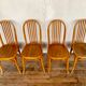 Series of 4 bistro chairs in curved wood fischel n° 196