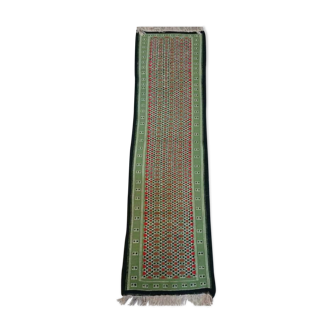 Tapis kilim berbère vert en laine 55x205cm
