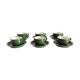 Suite of six green cups with saucers bistro /vintage style 60-70
