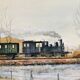 Watercolor old train