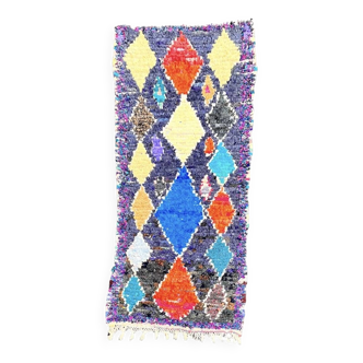 Berber togo boucherouite diamond rug 95x210 cm