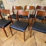 6 Scandinavian Chairs Model No. 71 by Niels Otto Moller