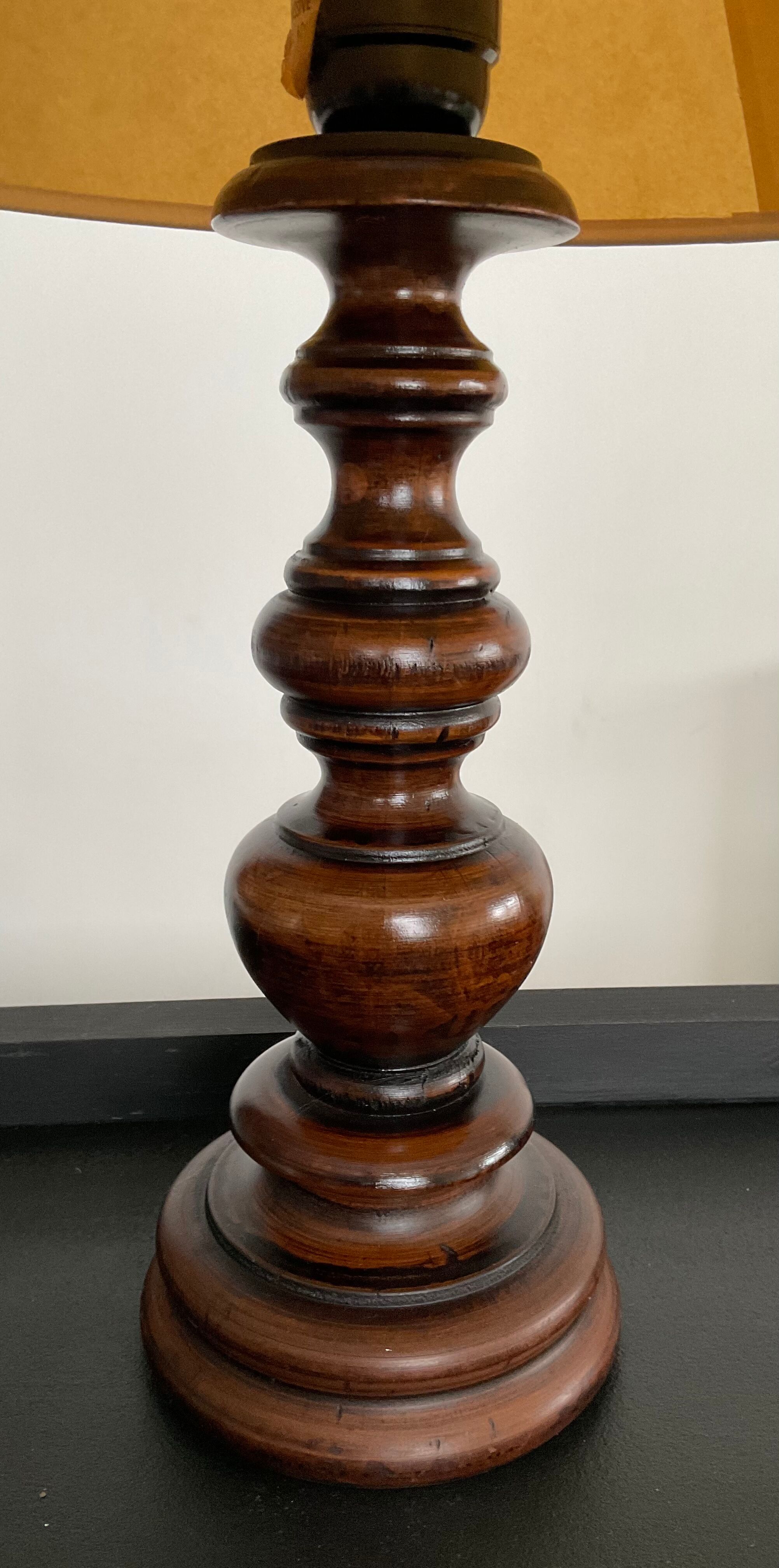 Vintage lamp in turned wood