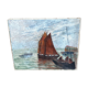 Marine table boat sea oil on canvas