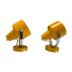 Pair of adjustable vintage wall lamps in yellow and chrome metal. Year 60
