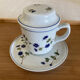 Tasse Bleuets tisanière / théïère Pillivuyt complète décor Barbeau