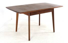 Table à manger rectangulaire extensible en teck - design néerlandais mid-century moderne