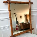 barber mirror style bamboo XXth