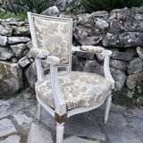 Louis XVI style armchair lacquered white