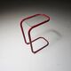 C.I.C. postmodern from the 1980s in red lacquered metal and glass