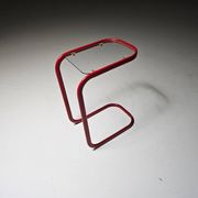 C.I.C. postmodern from the 1980s in red lacquered metal and glass