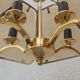 Vintage chandelier 70/80 gilded and smoked glass