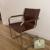 Set of 4 leather armchairs signed "Matteo Grassi" - 1960s