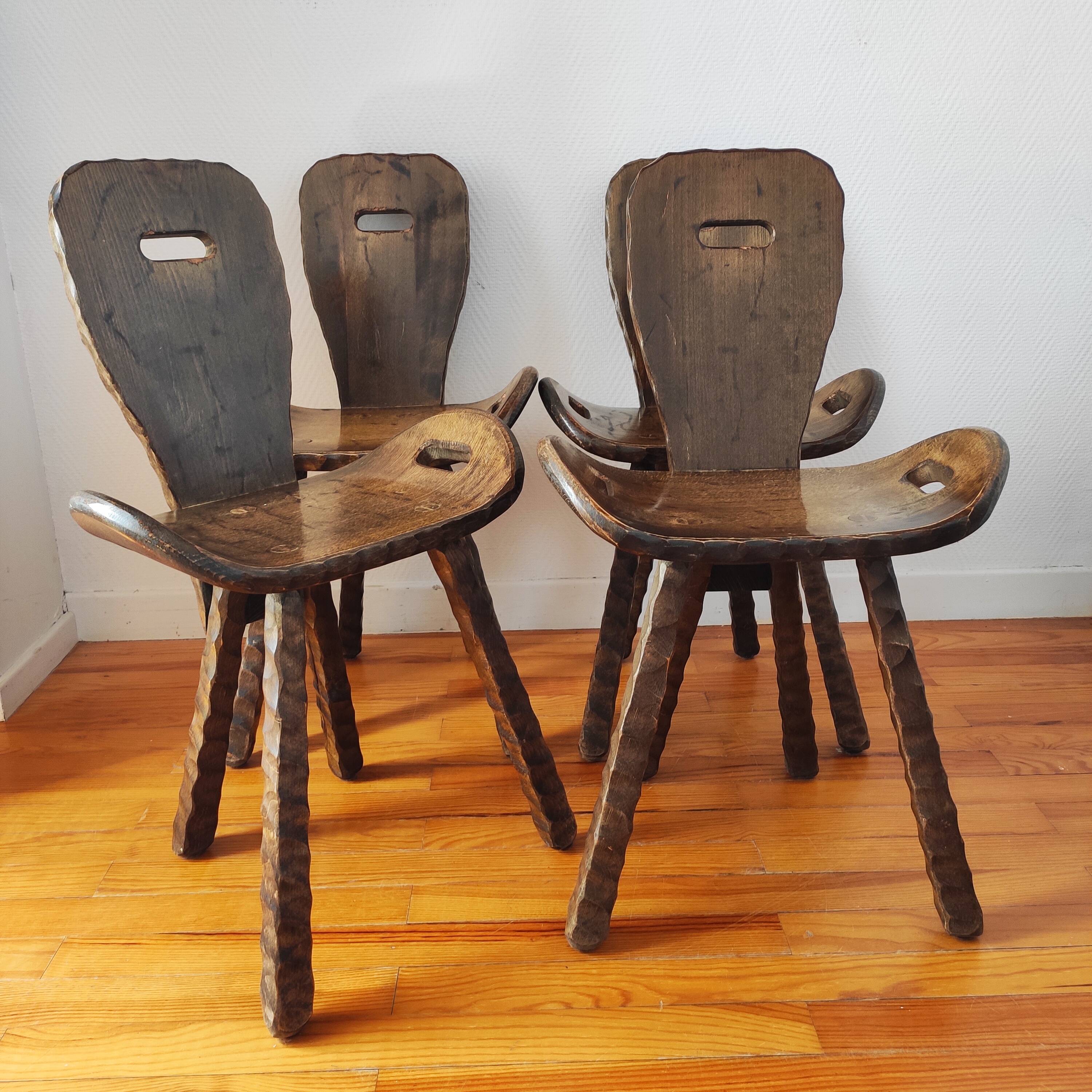 French brutalist vintage chairs from the 60s-70s.
