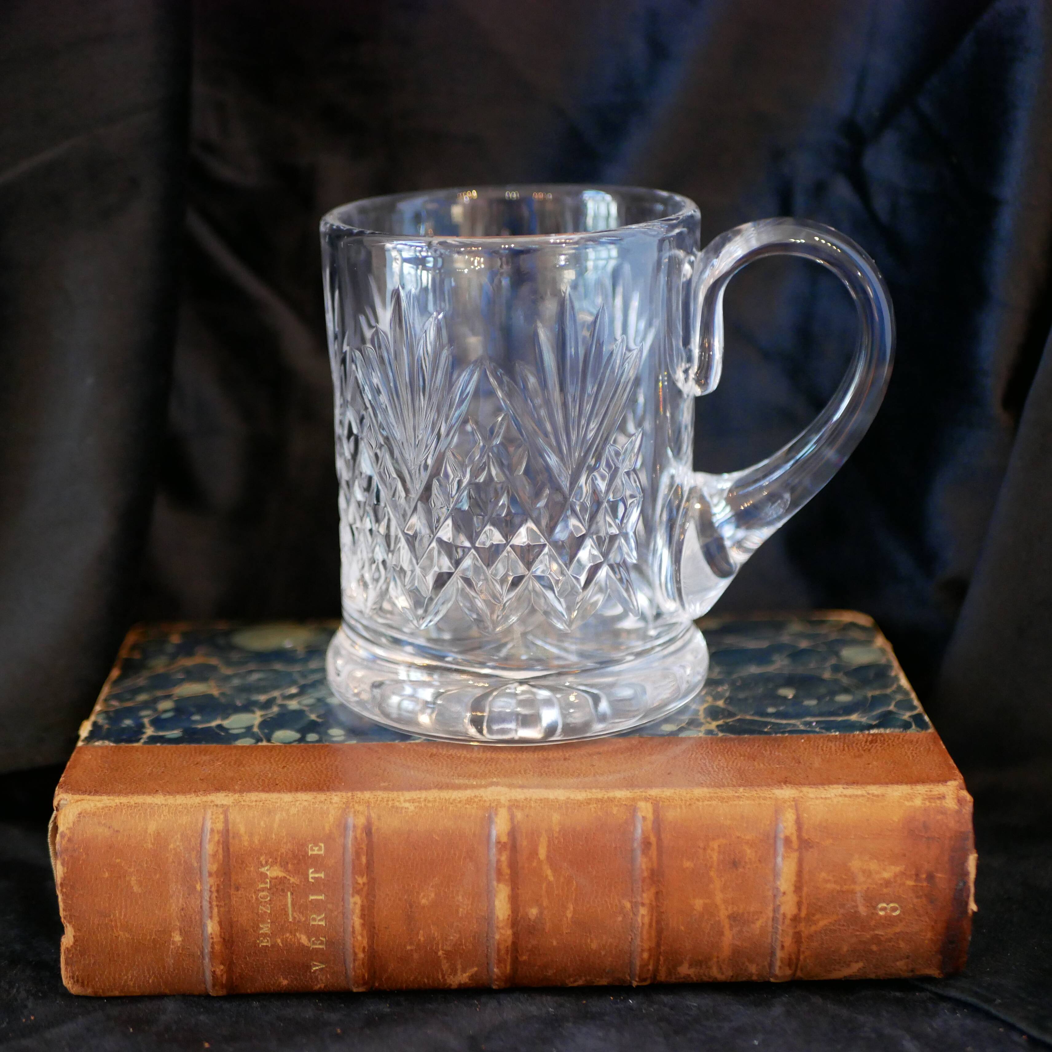 Cut glass beer mug