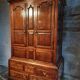Antique English oak wardrobe with drawers, England, circa 1800–1820.