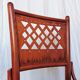 Chaises de bistrot italiennes vintage - Bois rougeâtre, tissu marron, années 1980 - Lot de 6