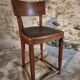 Chaise française ancienne en hêtre – Début 1900 – Dossier courbé massif