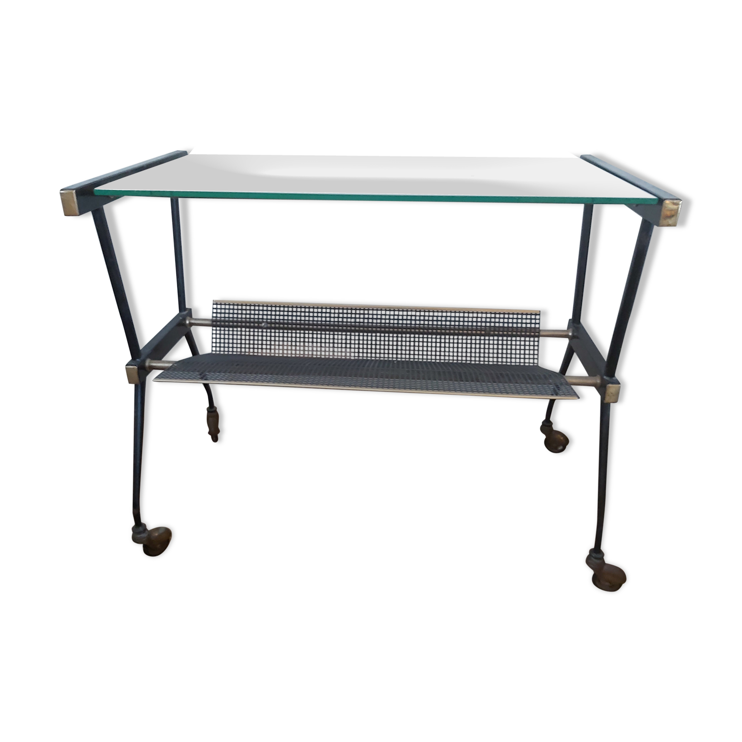 Metal and vintage brass dessert-console