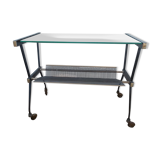 Desserte-console en métal et laiton vintage