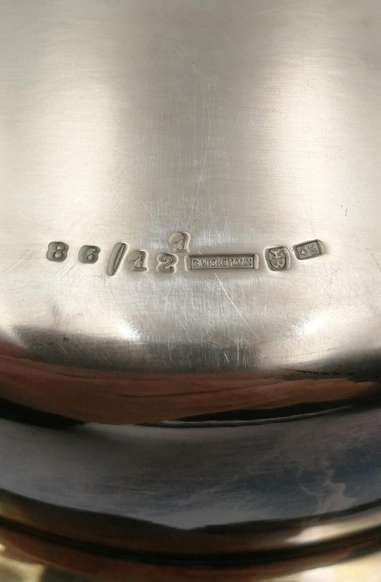 Set of 8 service pieces in silver metal Bruno Wiskemann style Louis XV 20th century