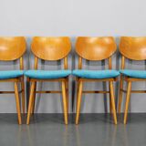 1970s Set of Four Beech Dining Chairs by TON, Czechoslovakia