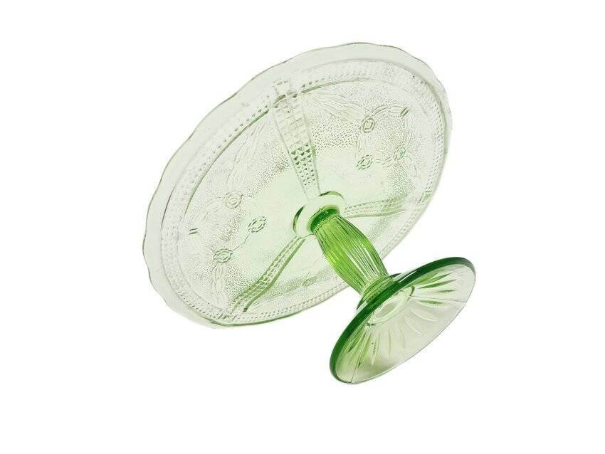 Cake bowl on stand from Ząbkowice Glassworks, 1970s