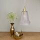 Vintage Art Deco frosted glass tulip pendant light