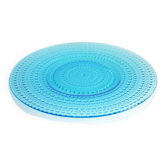Grand plat en verre de style mid-century moderne en bleu azur par Oiva Toikka, Kastehelmi, Italie, 1979