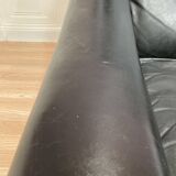 Scandinavian design armchair Aage Christiansen black leather 1950