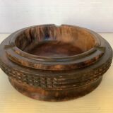 Large empty pocket ashtray in solid wood
