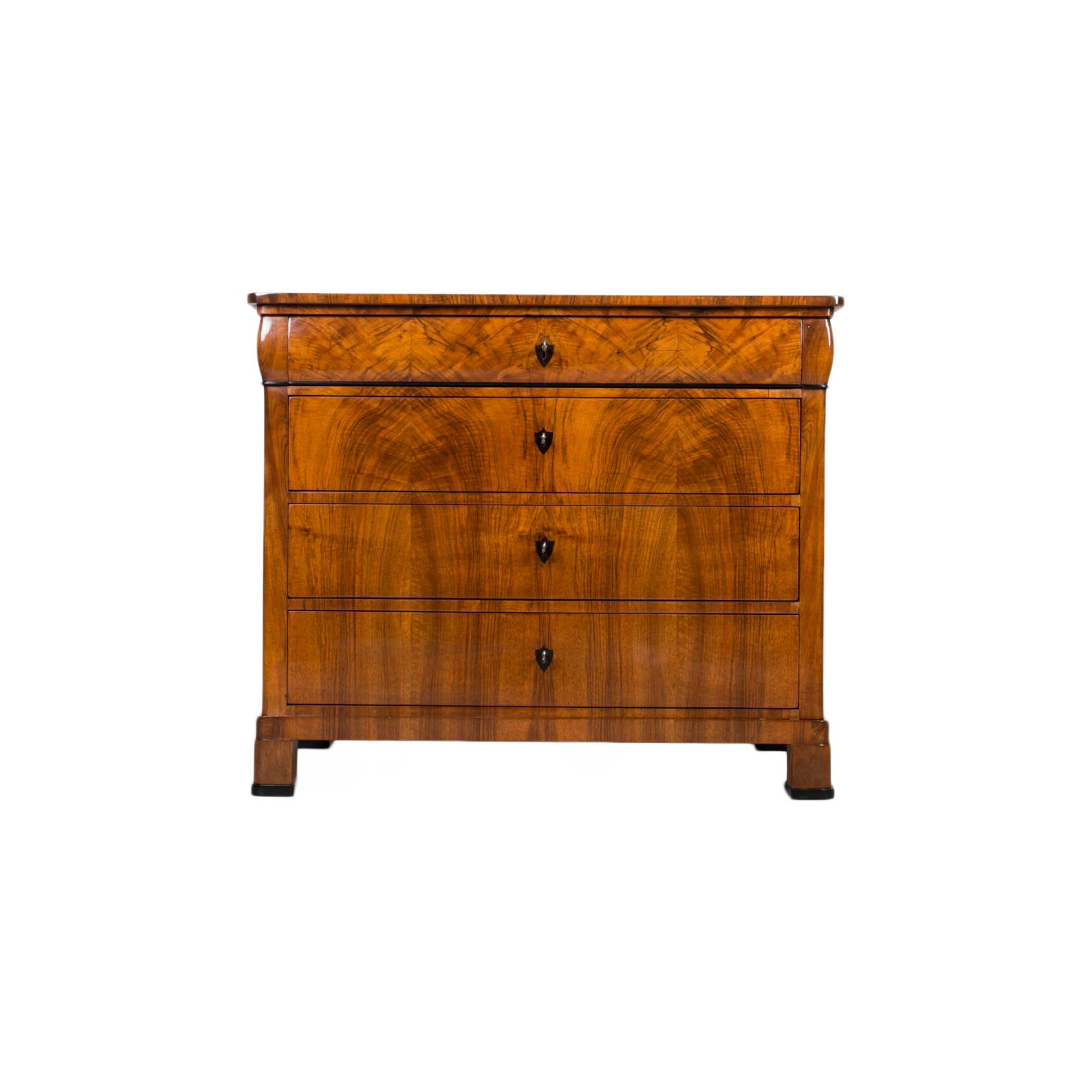 Biedermeier Walnut Chest of Drawers, Germany, 19th Century