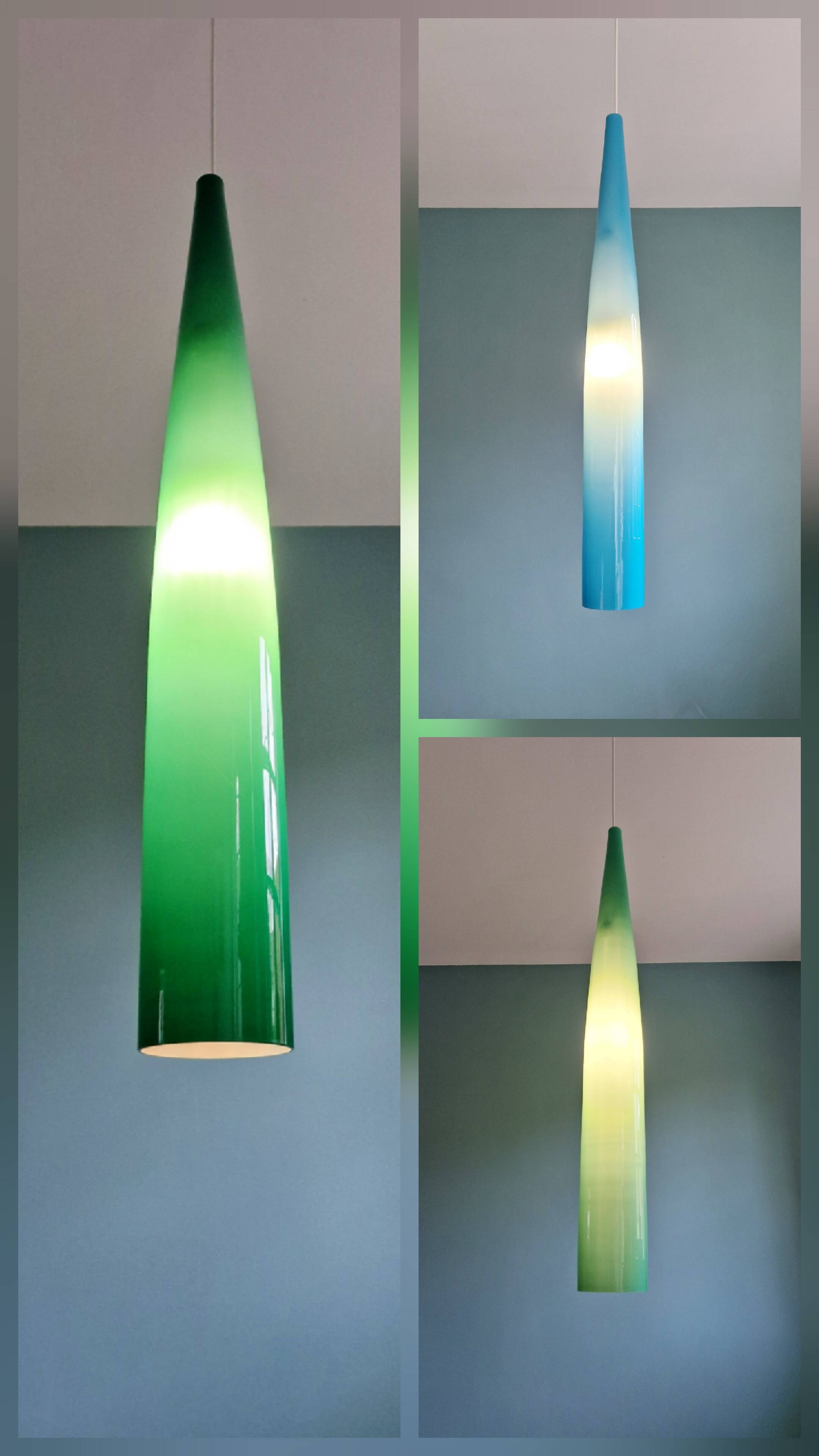 XXL Murano glass suspension trio, Alessandro Pianon, Vistosi, 1960