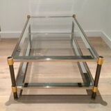 Coffee table with gunmetal patina and gilt metal