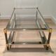 Coffee table with gunmetal patina and gilt metal