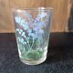 9 small vintage silkscreened blue flower pattern glasses from 1940/50