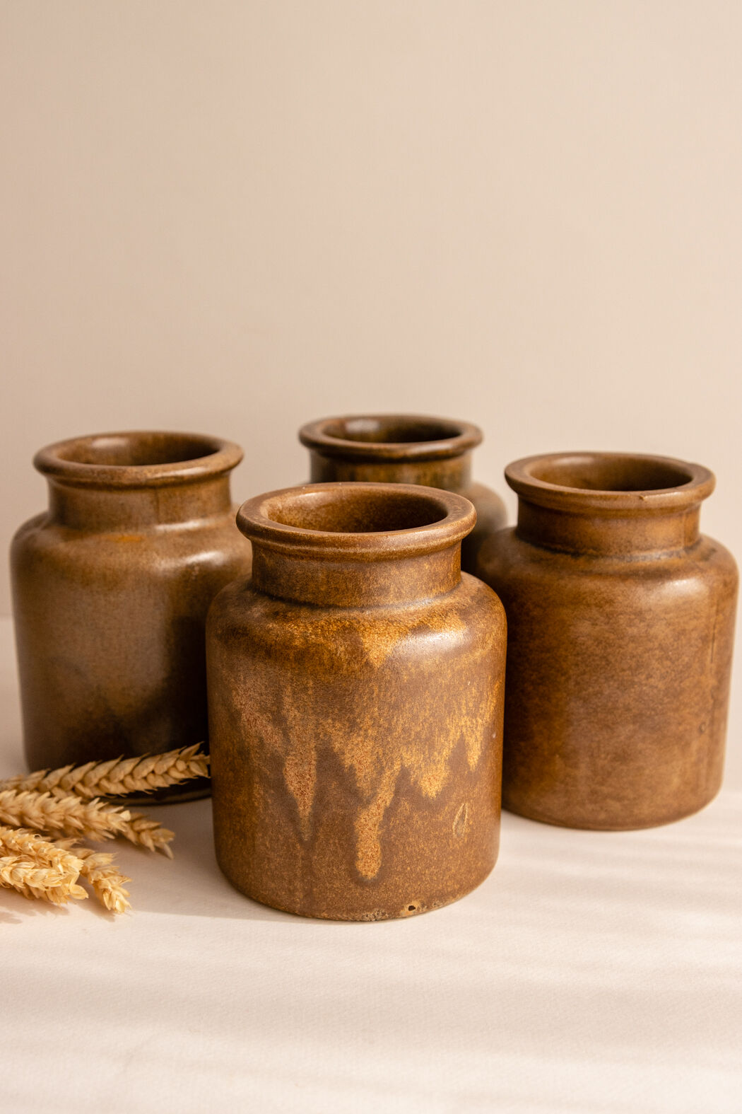 Brown Mustard Pot