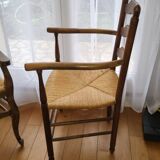 Chaise ancienne en bois paillée