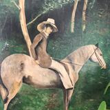Table oil on canvas "the horse rider"