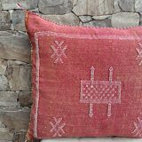 Cactus silk cushion cover: Handwoven Moroccan Sabra cushion