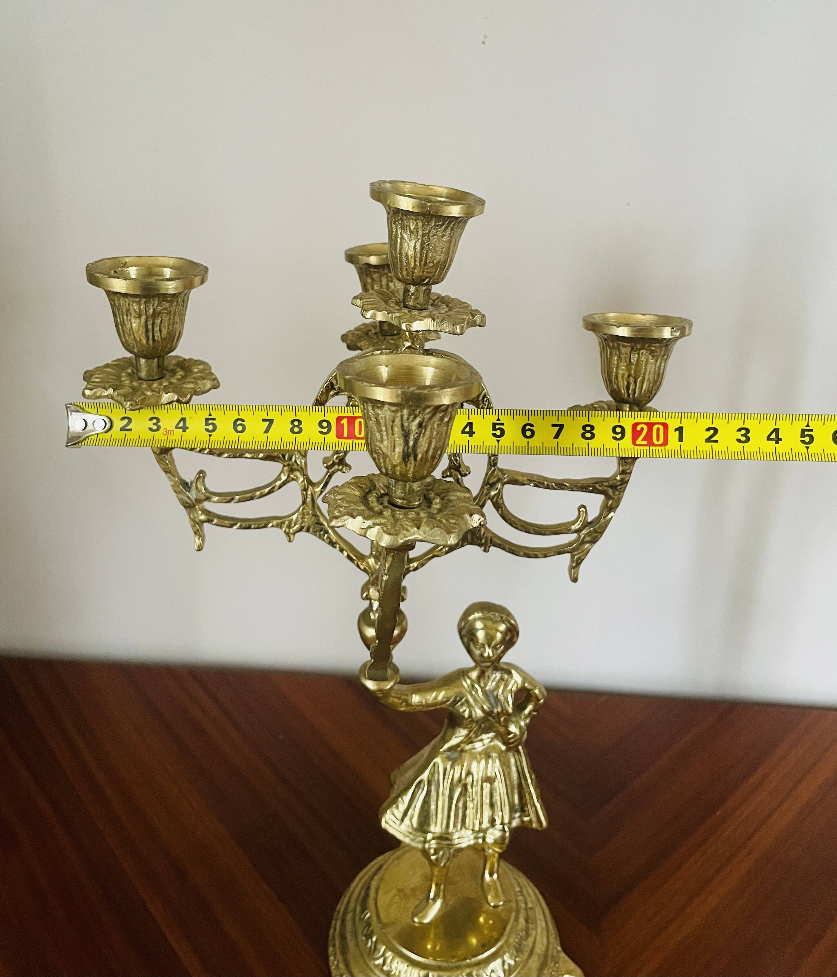 Pair of candelabra Candle holders Antique in gilded bronze style