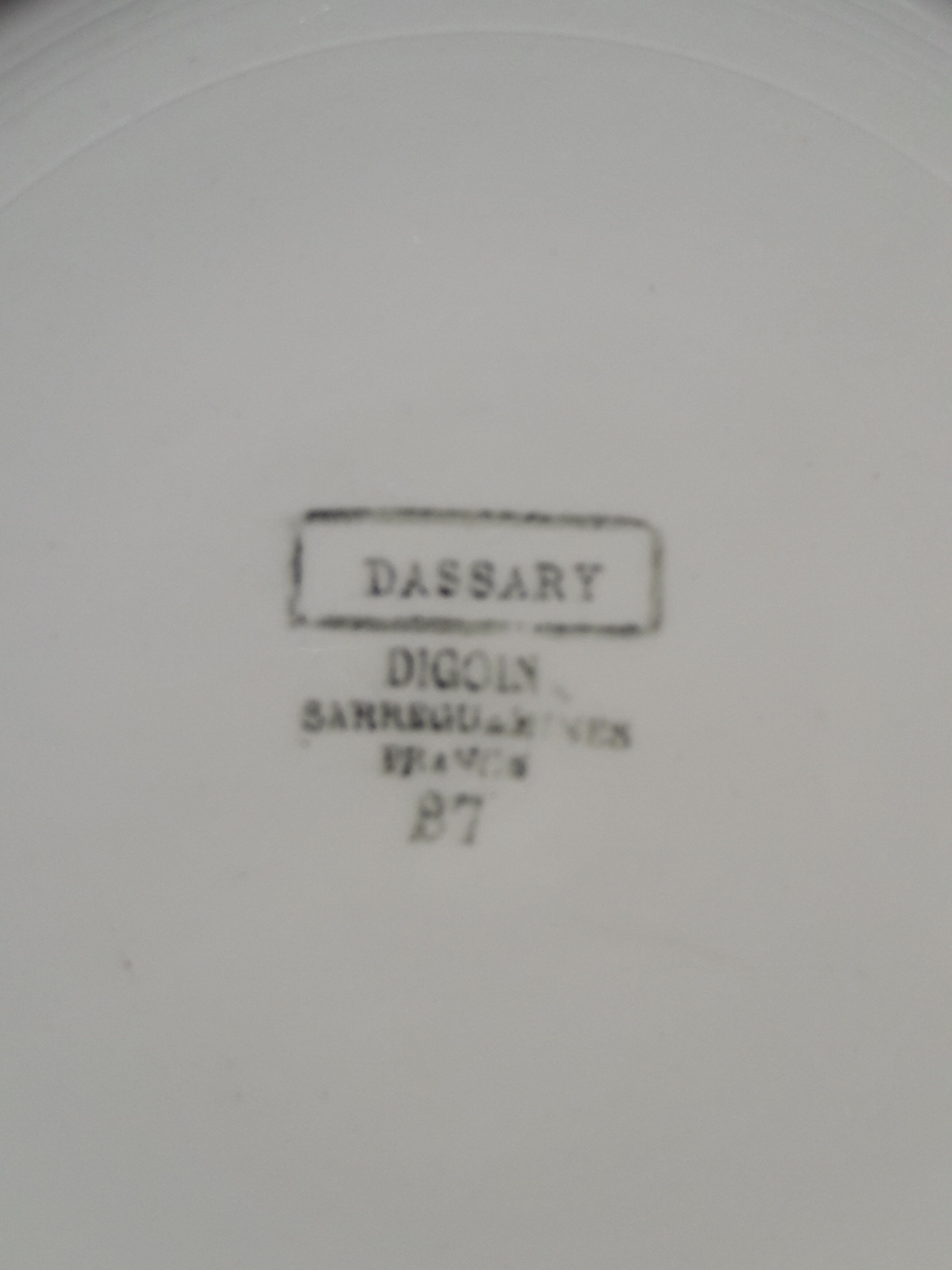 Digoin Sarreguemines hollow round dish in earthenware model Dassary diam 26 cm