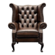 Brown Leather Chesterfield Wing Chair