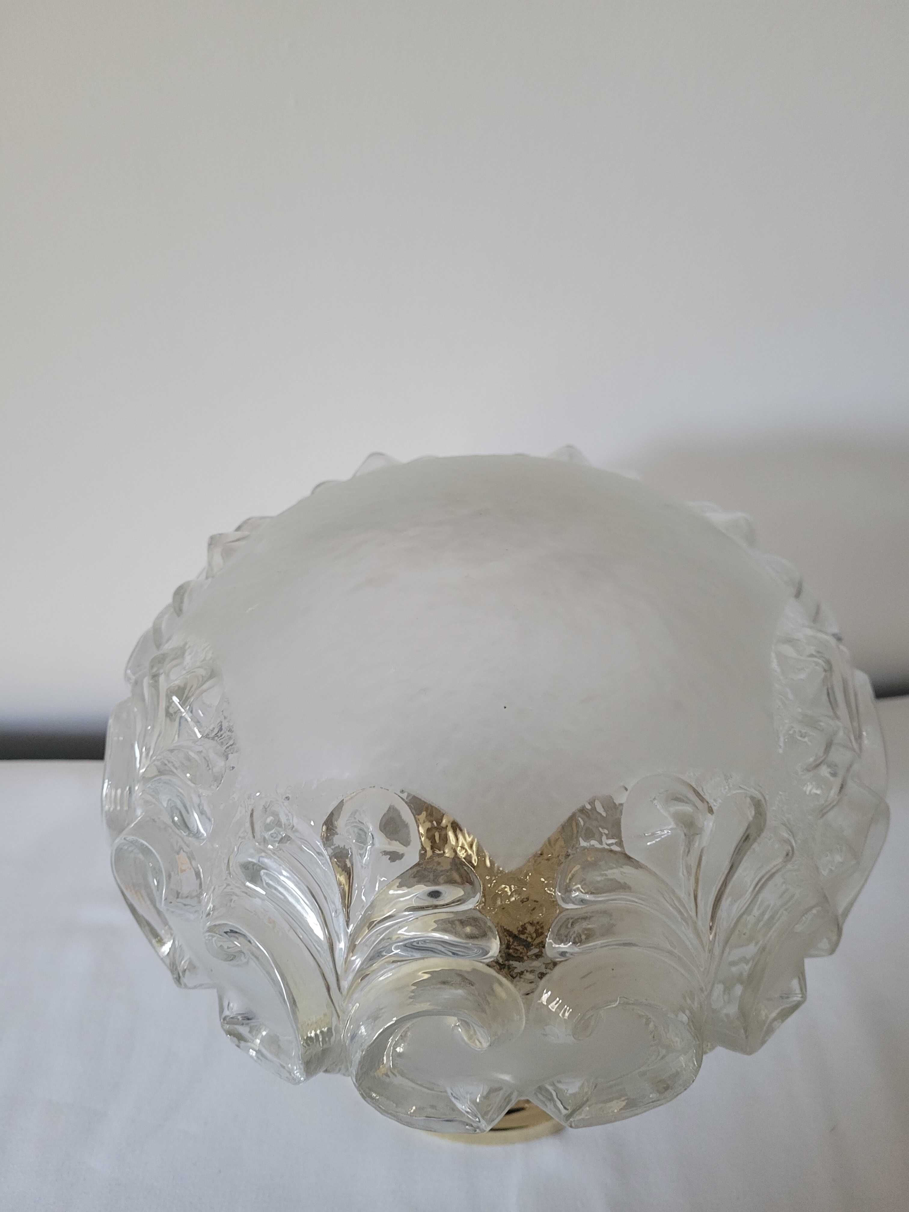 Brass lamp with molded glass globe